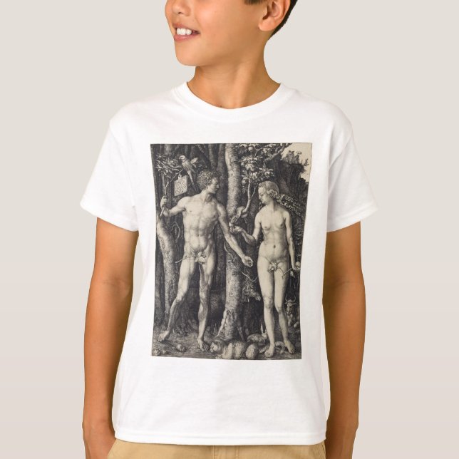 Adam und Eve Gravur von Albrecht Durer T-Shirt (Vorderseite)