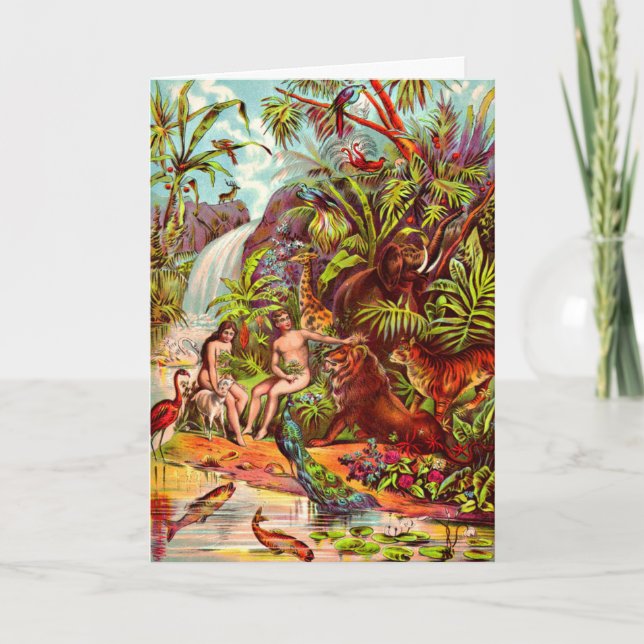 Adam und Eve Grußkarte Karte (Vorderseite)