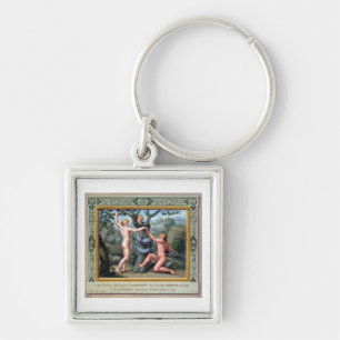 Adam und Eve mit der Schlange, Illustration von t Schlüsselanhänger
