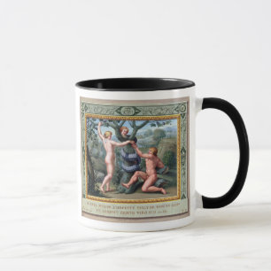 Adam und Eve mit der Schlange, Illustration von t Tasse