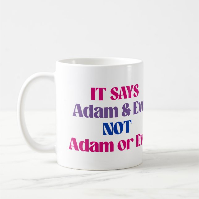 Adam und Eve nicht Adam oder Eve Kaffeetasse (Links)
