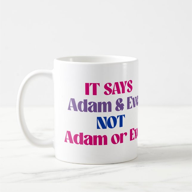 Adam und Eve nicht Adam oder Eve Kaffeetasse (Links)