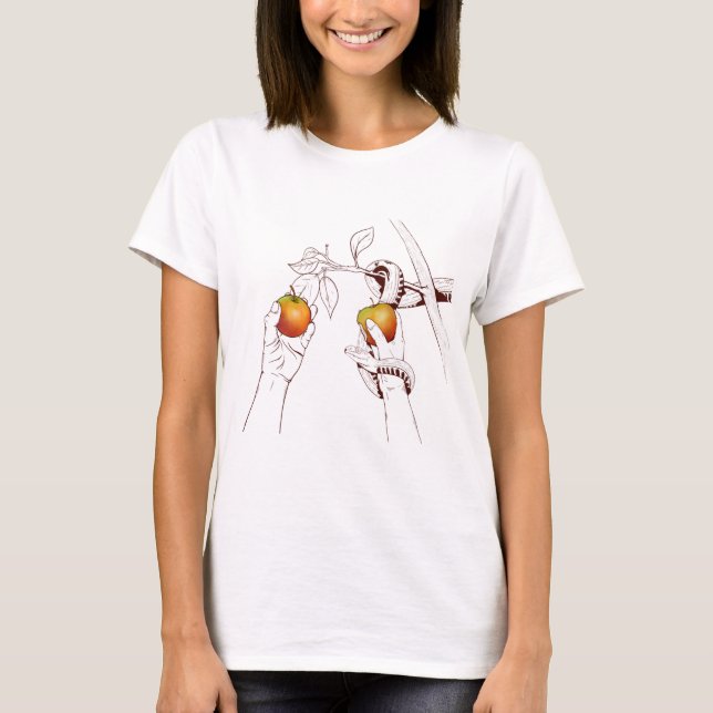Adam und Eve Picking T-Shirt (Vorderseite)