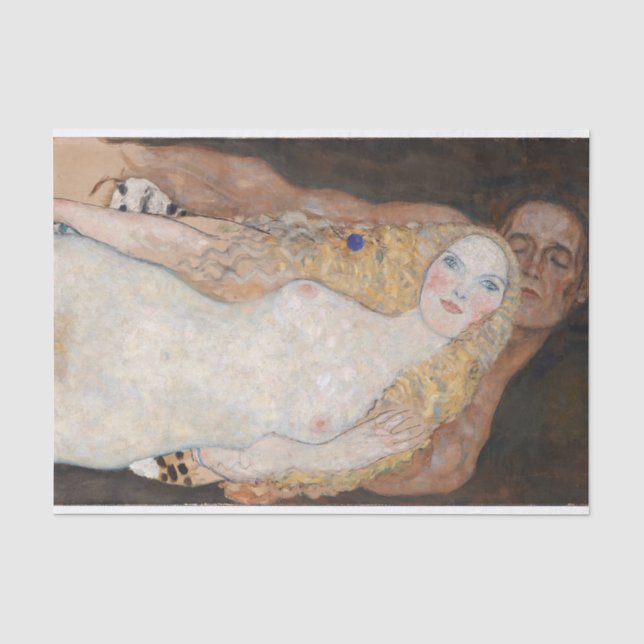 Adam und Eve von Gustav Klimt Seidenpapier (Vorderseite)