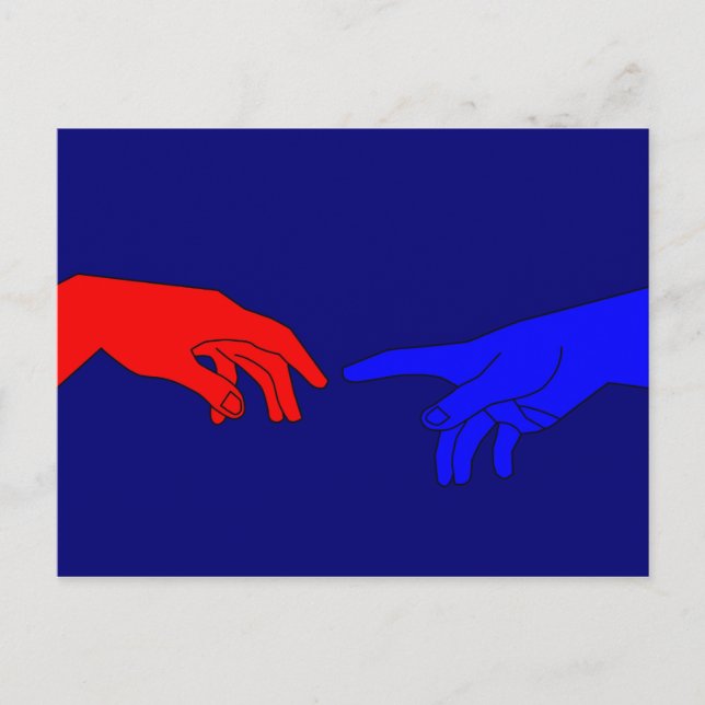 Adam und Gott Postkarte (Vorderseite)