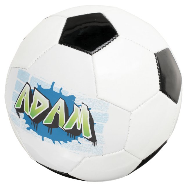 Adam Your Name Graffiti Brick Wall Stylized Fußball (Dreiviertel)
