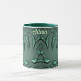 ADAM ~ Zany 3D Fractal ~ Green 3D Mug