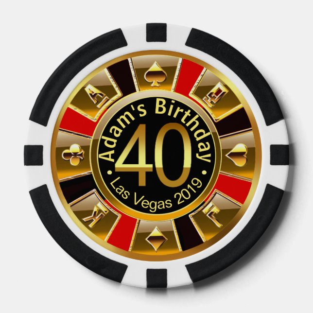 Adams 40-tägiger Rotgold-Poker-Chip Pokerchips (Vorderseite)