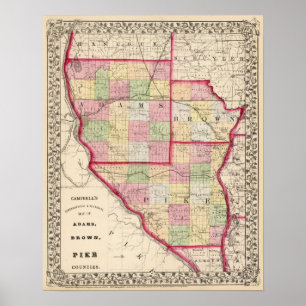 Adams, Brown, Pike-Landkreise Poster