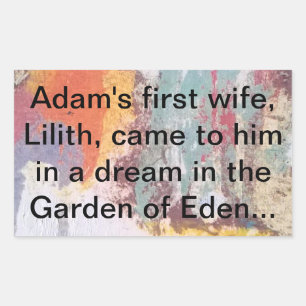 Adams erste Ehefrau Lilith Jeff Hankamer Artjunkha Rechteckiger Aufkleber