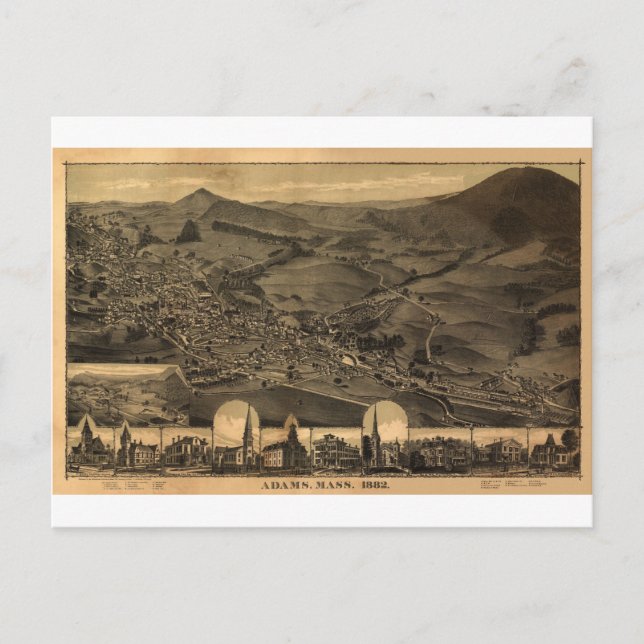 Adams, Massachusetts 1882 Postkarte (Vorderseite)