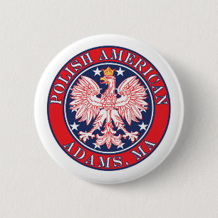 Adams Massachusetts Polnisch Button