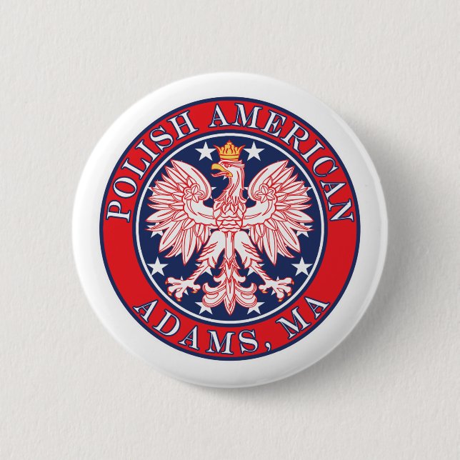 Adams Massachusetts Polnisch Button (Vorderseite)