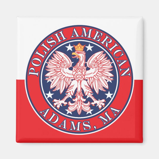 Adams Massachusetts Polnisch Magnet (Vorne)