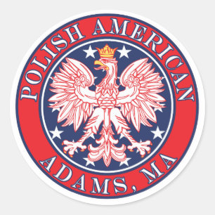 Adams Massachusetts Polnisch Runder Aufkleber