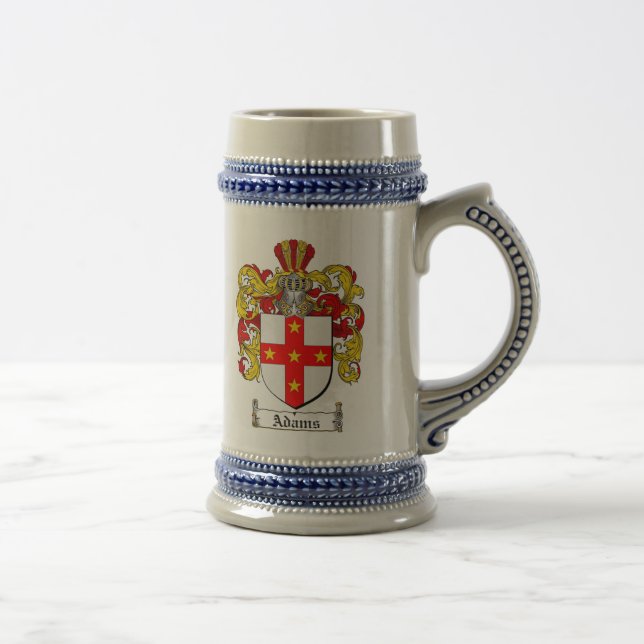 Adams-Wappen Stein/Adams-Familienwappen Bierglas (Rechts)