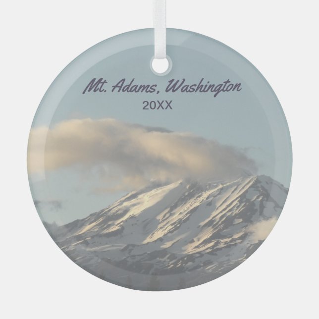 Adams Washington mit Cloud-Foto Ornament Aus Glas (Vorderseite)
