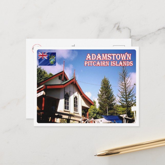 Adamstown - Pitcairninseln - Postkarte (Vorderseite/Rückseite Beispiel)