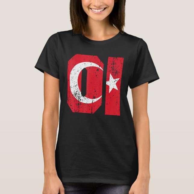 Adana 01 Memleket Türkei Flaggenidee T-Shirt (Vorderseite)
