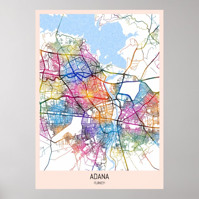 Adana Türkiye City Map Poster (Vorne)