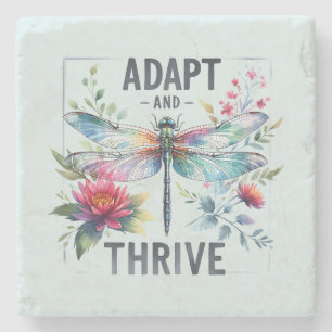 Adapt and Thrive - Artistic Dragonfly Steinuntersetzer