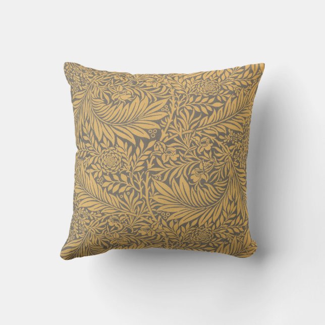 Adaptierte William Morris Luckspur Throw Kissen (Rückseite)