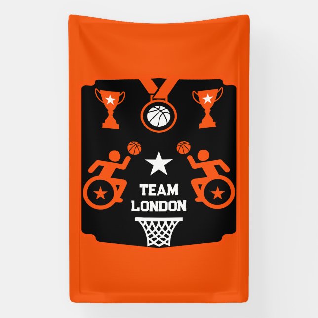 Adaptiver Mit Behinderung Basketball Banner (Vertikal)