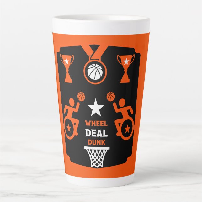 Adaptiver Mit Behinderung Basketball Milchtasse (Vorderseite)