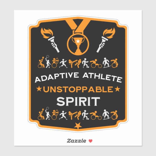 Adaptives Mit Behinderung Sportgeschenk Aufkleber (Blatt)