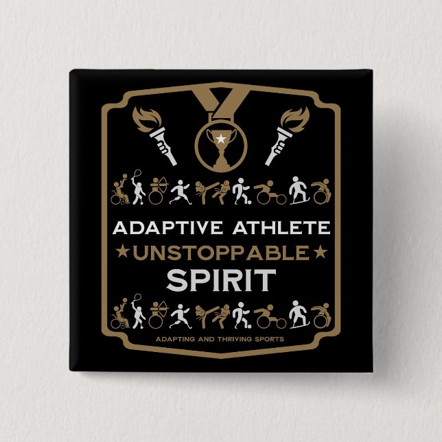 Adaptives Mit Behinderung Sportgeschenk Button (Vorderseite)