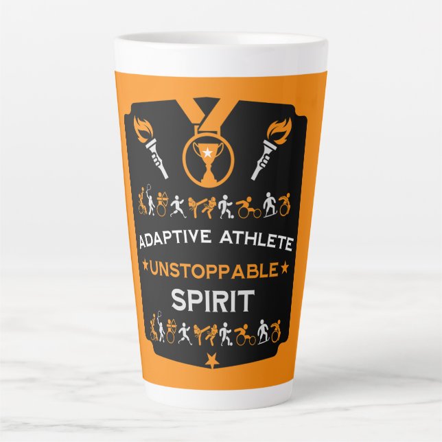 Adaptives Mit Behinderung Sportgeschenk Milchtasse (Vorderseite)