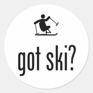 Adaptives Skifahren Runder Aufkleber