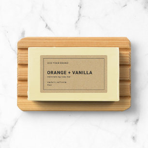 Add Brand Thin Gray Border Kraft Product Label Etiketten