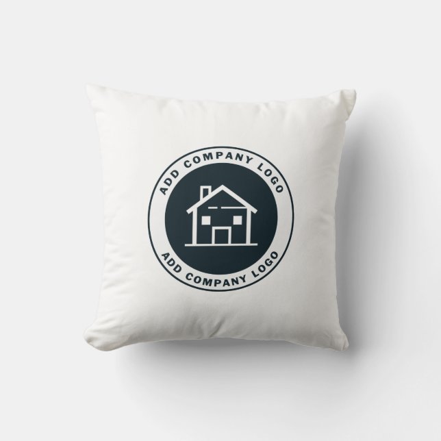 Add Business Logo Modern Company Empfang Kissen (Vorderseite)