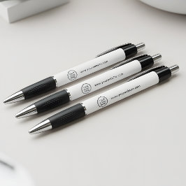Add Company Logo and Website Modern Promotional Kugelschreiber