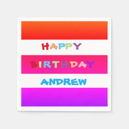 ADD EIGENEN NAME Cocktail Happy Birthday Paper Nap Serviette