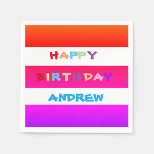 ADD EIGENER NAME Cocktail Happy Birthday Paper Nap Serviette