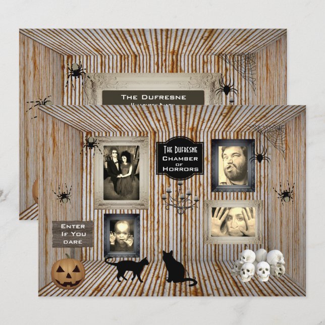 Add Fotos Kammer der Horror Halloween Einladung (Vorne/Hinten)