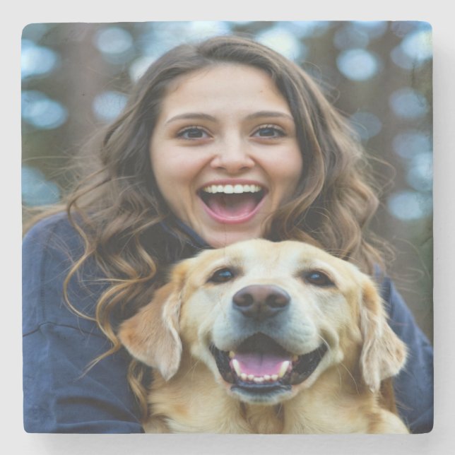 Add Labrador Retriever Photo Personalize Steinuntersetzer (Vorderseite)