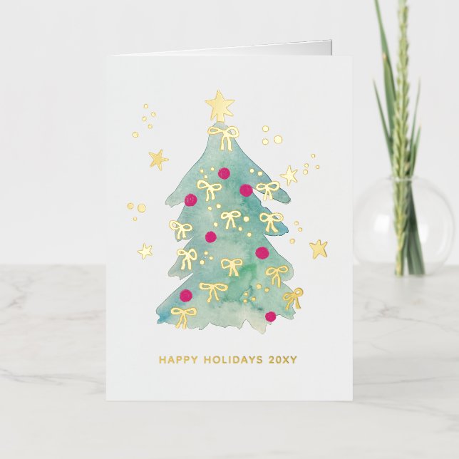 Add Logo Christmas Tree Ribbons Pink Business (Vorderseite)