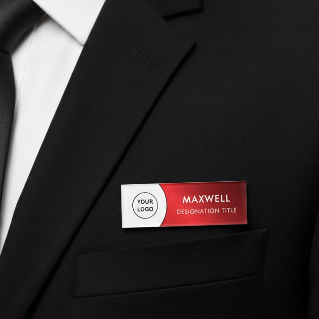 Add Logo | Modern Simple Elegant Magnet Title Namenschild (Von Creator hochgeladen)