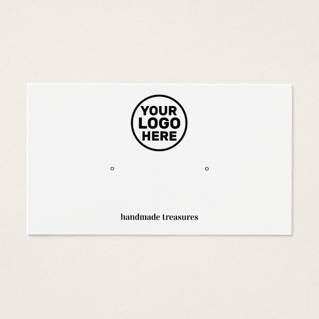 Add Logo Plain White Earring Display (Vorderseite)