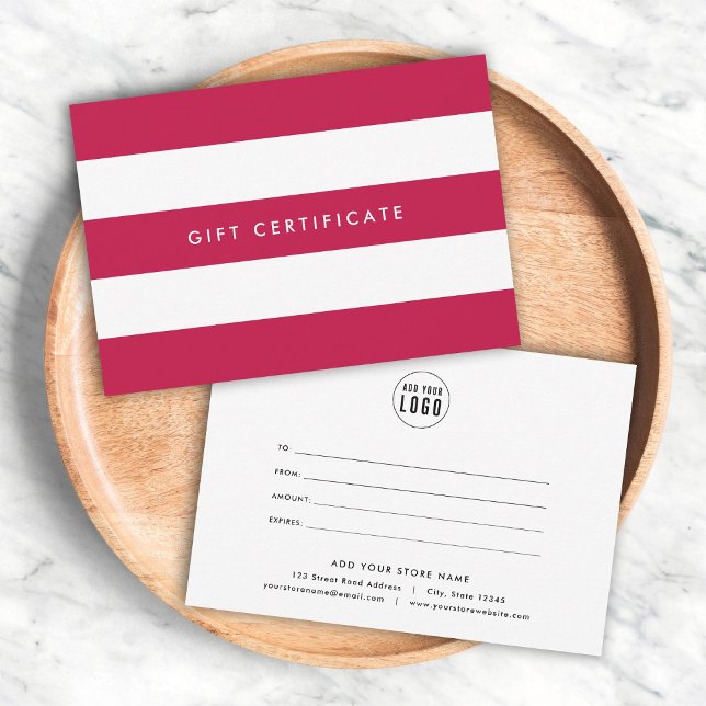 Add Logo Stripes & Custom Color Gift Certificate (Von Creator hochgeladen)