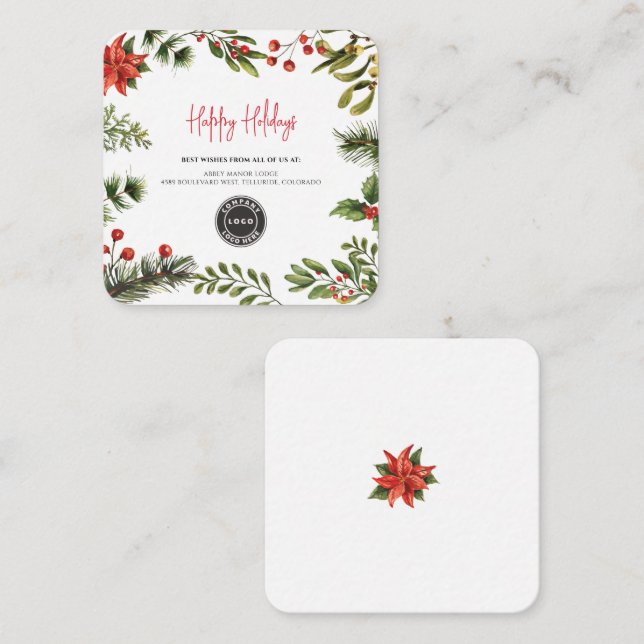 Add-Logos Weihnachtsfeiertage für Unternehmen Mitteilungskarte (Vorne/Hinten)