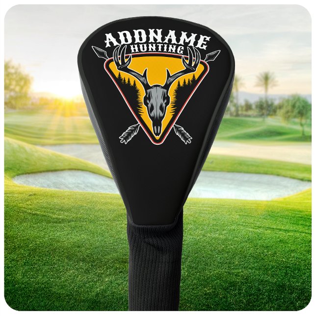 ADD NAME Junter Elk Skull Big Antlers Hirsche Jagd Golf Headcover (Von Creator hochgeladen)