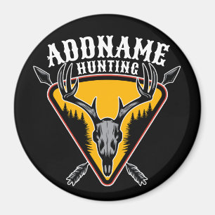 ADD NAME Junter Elk Skull Big Antlers Hirsche Jagd Magnet