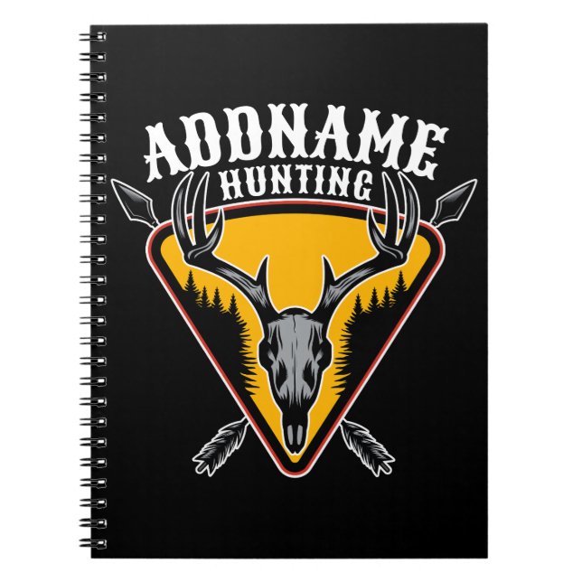ADD NAME Junter Elk Skull Big Antlers Hirsche Jagd Notizblock (Vorderseite)
