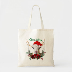 ADD NAME - Niedliches Weihnachtsfest LaMancha Zieg Tragetasche
