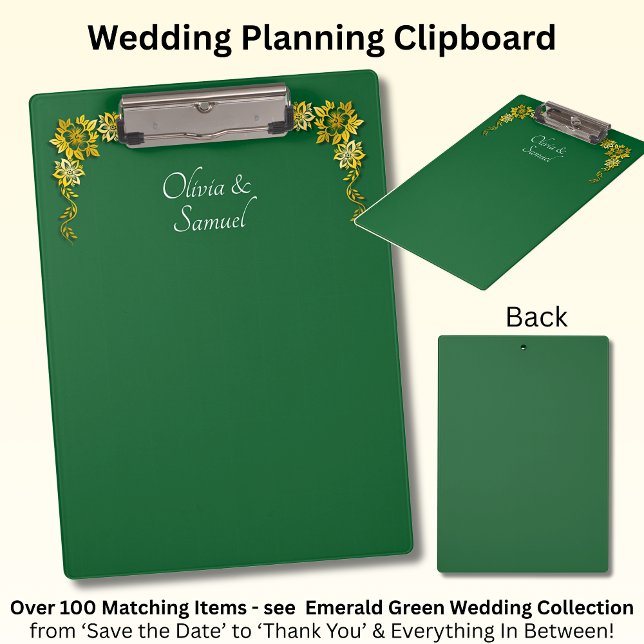 Add Names, Emerald Green & Gold Klemmbrett (Von Creator hochgeladen)