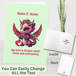 Add Names Quote, Red Dragon Valentines Day  Karte